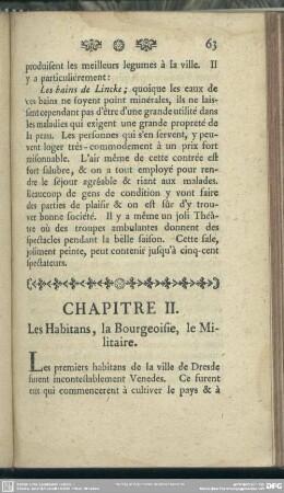 Chapitre. II. Les Habitants, la Bourgeoisie, le Militaire