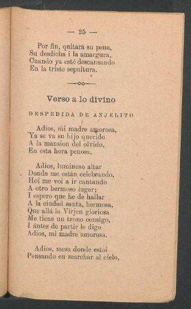 Verso a lo divino : Despedida de anjelito