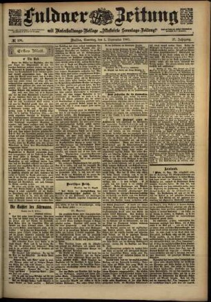 Erste Ausgabe vom Samstag, den 01. September 1900.