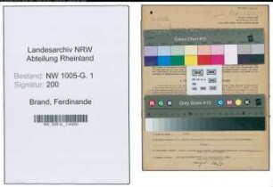 Entnazifizierung Ferdinande Brand , geb. 21.01.1910 (Landwirtin)