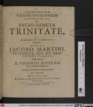 De Sacro-Sancta Trinitate