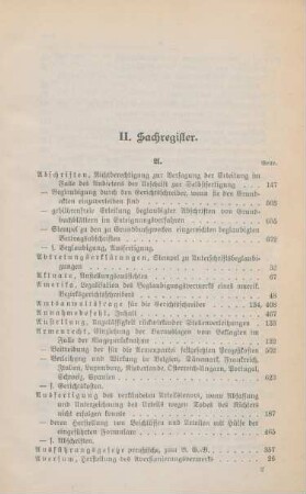 II. Sachregister