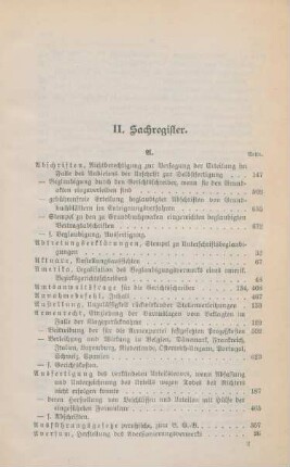II. Sachregister