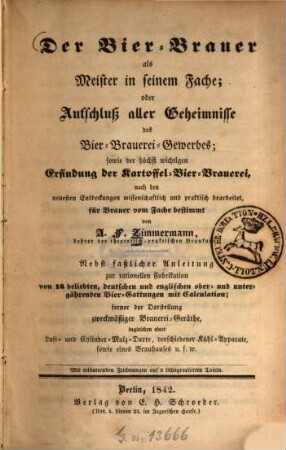 Der Bier-Brauer als Meister in seinem Fache
