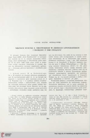 22: Nieznane rysunki A. Orłowskiego w zbiorach leningradzkich i problemy z nimi związane