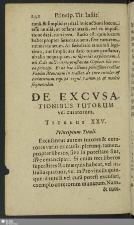 Titulus XXV. De Excusationibus Tutorum vel curatorum