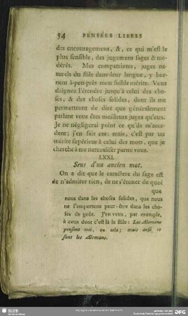 LXXI. Sens d'un ancien mot