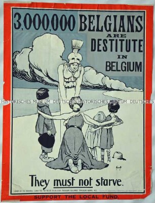Hilferuf des Nationalen Hilfskomitees in Belgien an die britische Bevölkerung nach dem Einmarsch der deutschen Truppen