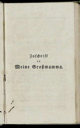 Zuschrift an Meine Großmamma.