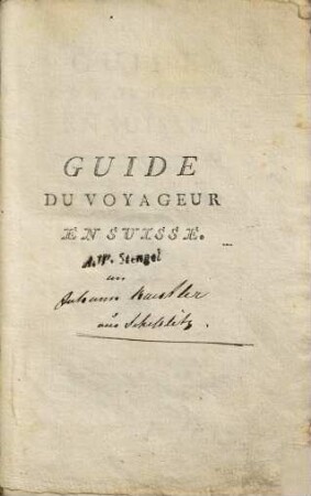 Guide du voyageur en Suisse