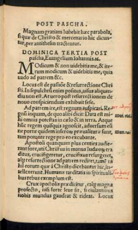 Dominica Tertia Post pascha ...