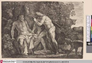 [Merkur beschudigt Battus; Mercury accuses Battus]