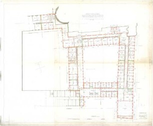 Gsaenger, Gustav; München, Theatinerstr.; Bayerisches Kultusministerium, Erweiterung - Erweiterungsbau Ausführungsplan (Grundriss 1. OG)