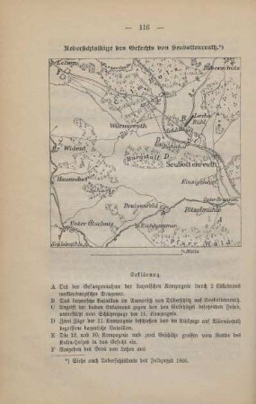 Karte: Uebersichtsskizze des Gefechts von Seubottenreuth