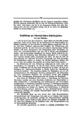 Nachklänge zur Schweizerischen Pestalozzifeier