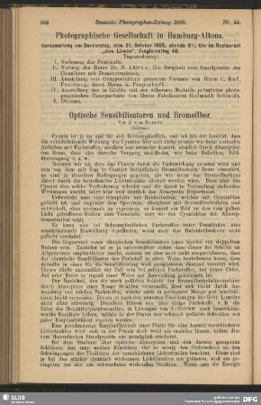 Optische Sensibilisatoren und Bromsilber