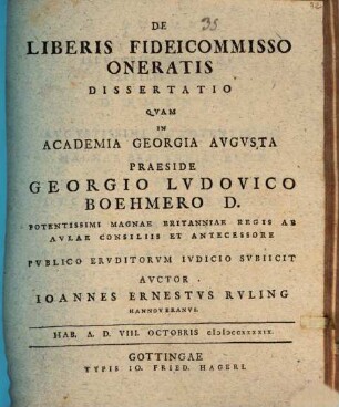 De liberis fideicommisso oneratis dissertatio