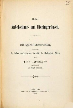 Über Nabelschnur- und Uteringeräusch