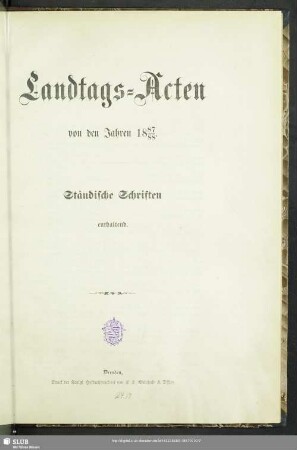 1887/88: Landtags-Akten / Ständische Schriften