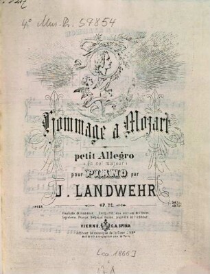 Hommage à Mozart : petit allegro ; (en sol majeur) ; pour piano ; op. 22