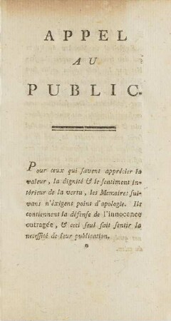 Appel Au Public