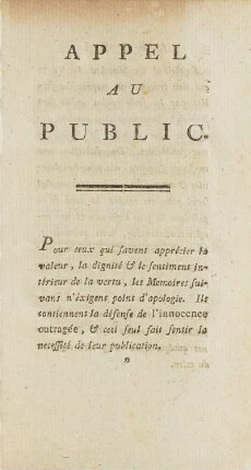 Appel Au Public