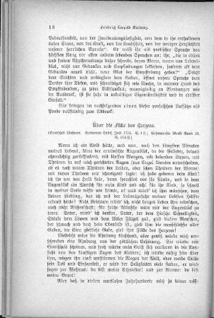 Über die Fülle des Herzens.