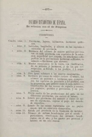Anuario estadistico de Espana. En relacion con el de Filipinas