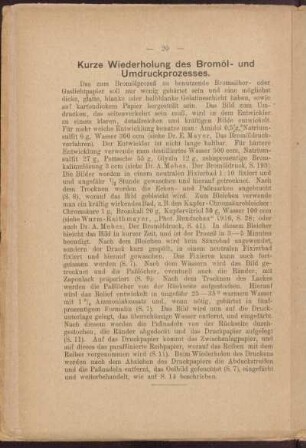 Kurze Wiederholung des Bromöl- und Umdruckprozesses.