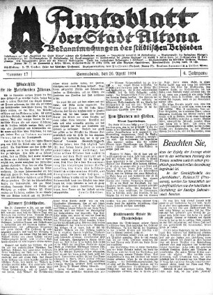 Nummer 17 : Sonnabend, den 26. April 1924