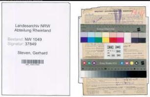 Entnazifizierung Gerhard Steven , geb. 08.07.1888 (Metzger)