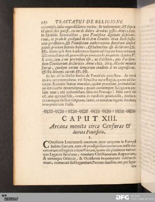 Caput XIII. Arcana monita circa Censuras & decreta Pontificia.