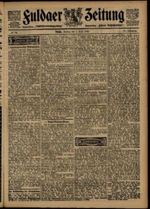 Zweite Ausgabe vom Freitag, den 03. April 1903.
