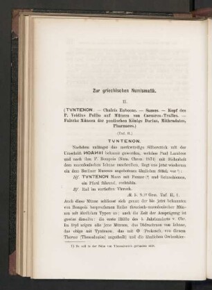 Zur griechischen Numismatik