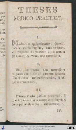 Theses Medico Practicae.