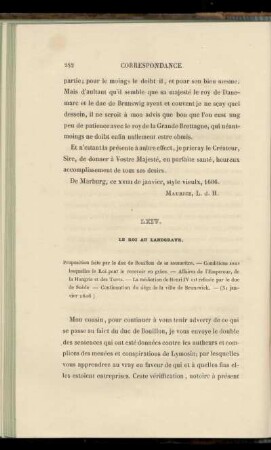 LXIV. Le Roi au Landgrave (31 janvier 1606)