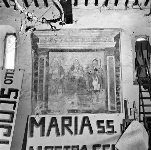 Madonna mit Heiligen: Thronende Madonna, Heiliger Nikolaus und Heiliger Rochus