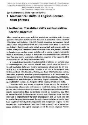 Grammatical shifts in English-German noun phrases