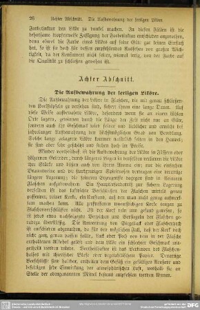 Achter Abschnitt. Die Aufbewahrung der fertigen Liköre