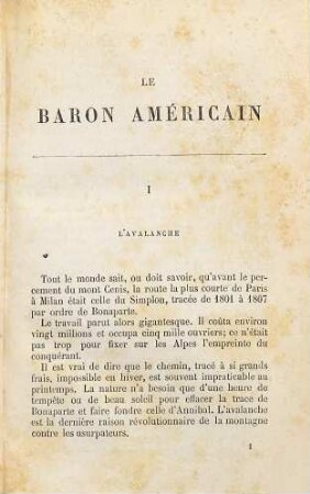 Le baron américain : Par Louis Ulbach