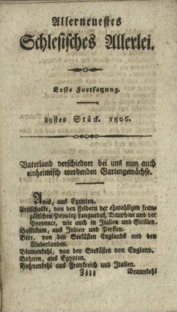 89stes Stück. 1806.