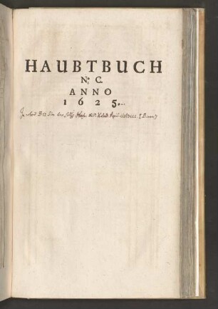 Haubtbuch No. C. Anno 1625.