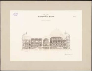 Reichstag, Berlin: Querschnitt in der Mittelachse mit Innenansichten 1:100