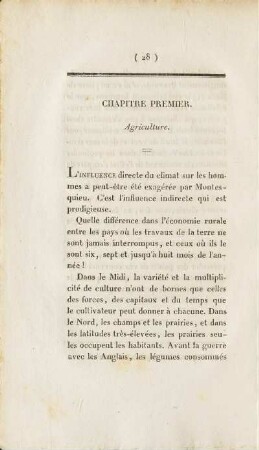 Chapitre Premier. Agriculture