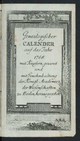 1786: Genealogischer Kalender
