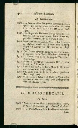 IV. Bibliothecarii