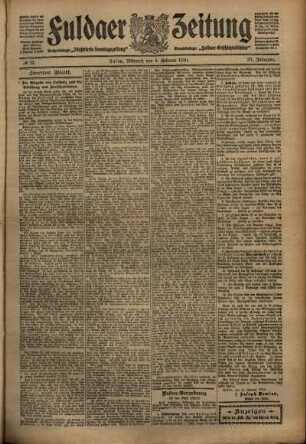 Zweite Ausgabe vom Mittwoch, den 09. Februar 1910.