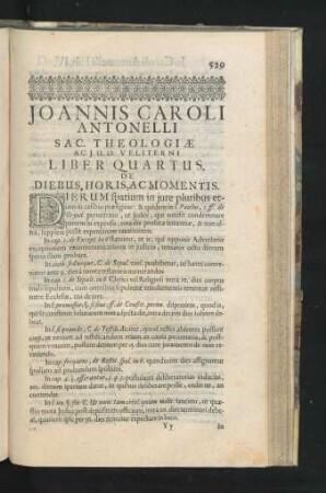 Liber Quartus. De Diebus, Horis, Ac Momentis.