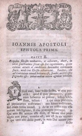 Ioannis Apostoli Epistola Prima.