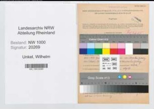 Entnazifizierung Wilhelm Unkel, geb. 25.04.1903 (Verw.Angest.)